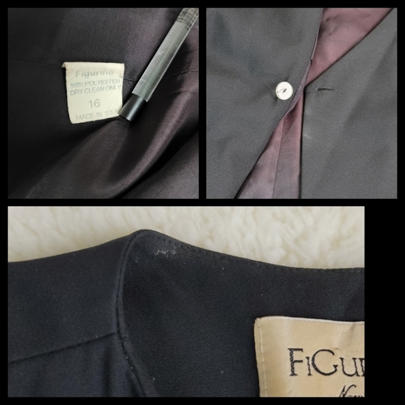 Vtg FiGurina Embellished Blazer Jacket Sz 16 - Picture 15 of 16